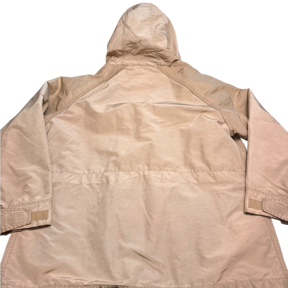 Woolrich Vintage Hooded Field Jacket Tan Plaid Lined Utility Coat Women L XL EUC - Picture 10 of 16